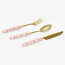 Flying Tiger Bestickset med rosa bubbelhandtag - 3 st^Kvinnor Midsommar|Bordsserviser