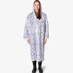 Flying Tiger Blommig regnkappa med påse för vuxna - Storlek L/XL^ Regnkläder