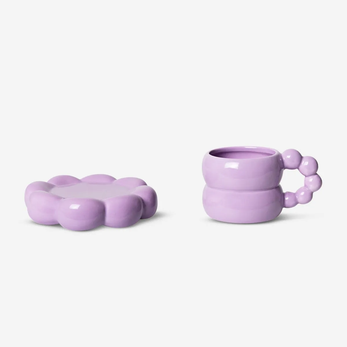 Flying Tiger Bubbelmugg med fat. 350 ml^ Bordsserviser|Muggar & Keramik