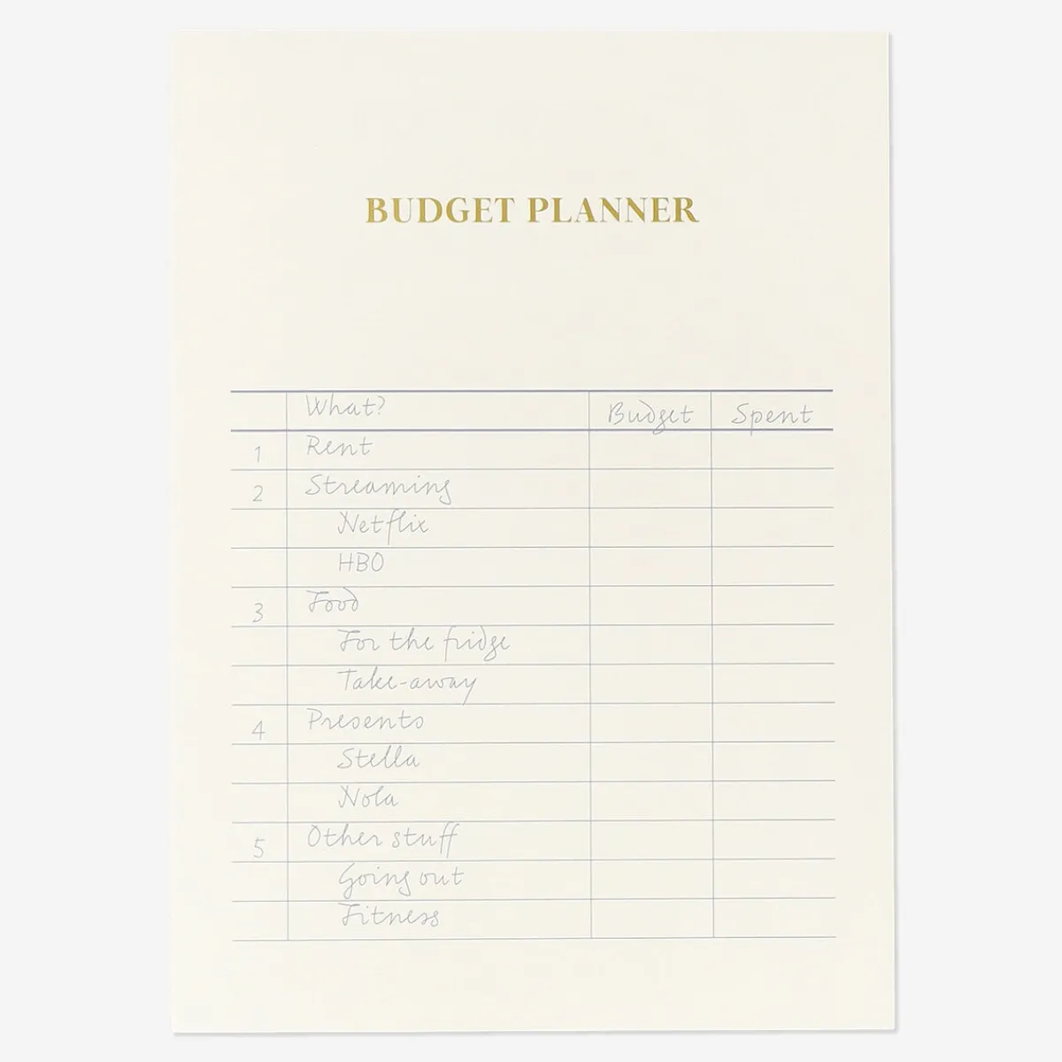 Flying Tiger Budgetplanerare A5 - Engelska^ Anteckningsböcker & Bullet Planners