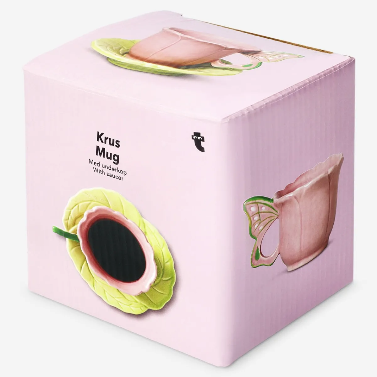 Flying Tiger Fjärilsmugg med fat - 110 ml^ Midsommar|Muggar & Keramik