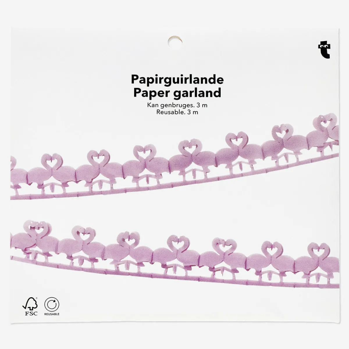 Flying Tiger Flamingo-girlang i papper. 300 cm^ Festdekorationer