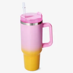 Flying Tiger Flerfärgad tumbler med lock och sugrör^ Matlådor & Dricksflaskor|Julklappar Till Prylälskare