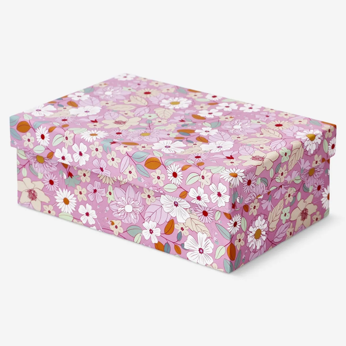 Flying Tiger Förvaringslåda med blommigt papper - Liten^ Hemorganisering|Badrumsorganisering