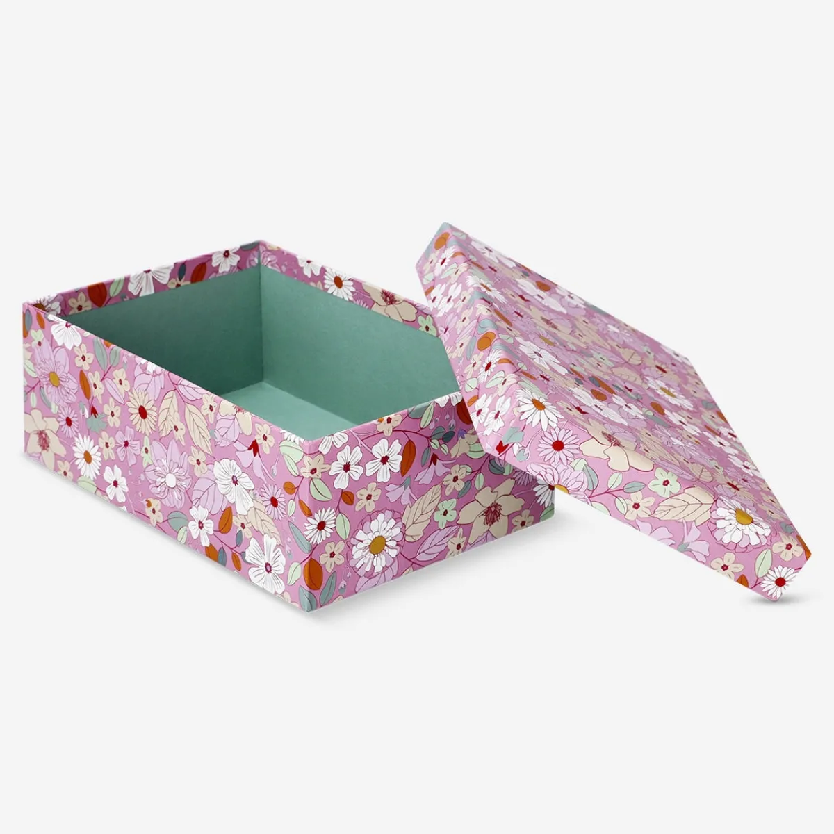Flying Tiger Förvaringslåda med blommigt papper - Liten^ Hemorganisering|Badrumsorganisering