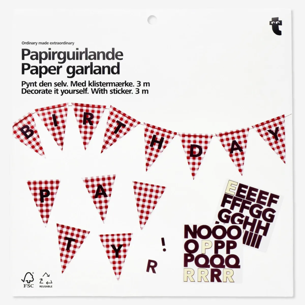 Flying Tiger Girlang i papper. 300 cm^ Festdekorationer
