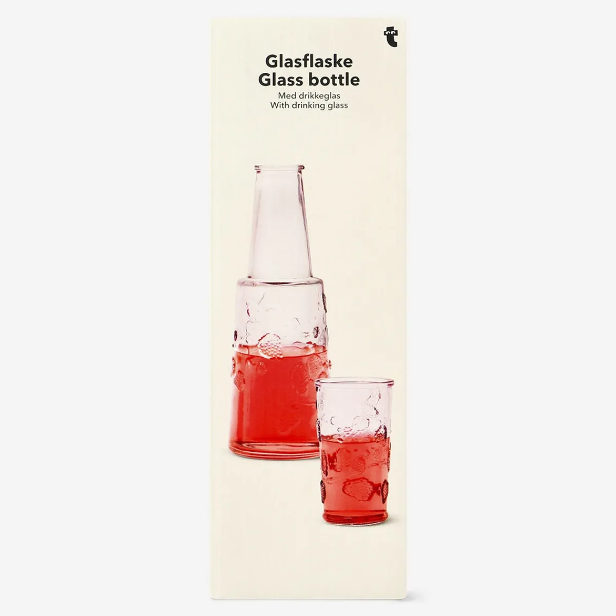 Flying Tiger Glasflaska med dricksglas - 770 ml^Kvinnor Dekorationer För Utomhusbruk|Bordsserviser