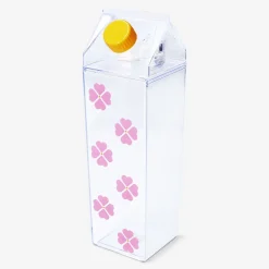 Flying Tiger Mjölkpaketformad rosa dricksflaska - 500 ml^ Bordsserviser|Matlådor & Dricksflaskor