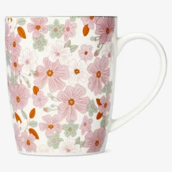 Flying Tiger Mugg med blommor - 330 ml^ Bordsserviser|Muggar & Keramik