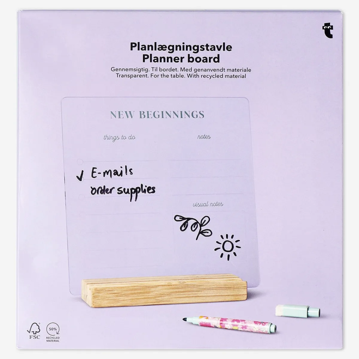 Flying Tiger Planeringstavla i akryl med blommor^ Anteckningsböcker & Bullet Planners|Kalendrar