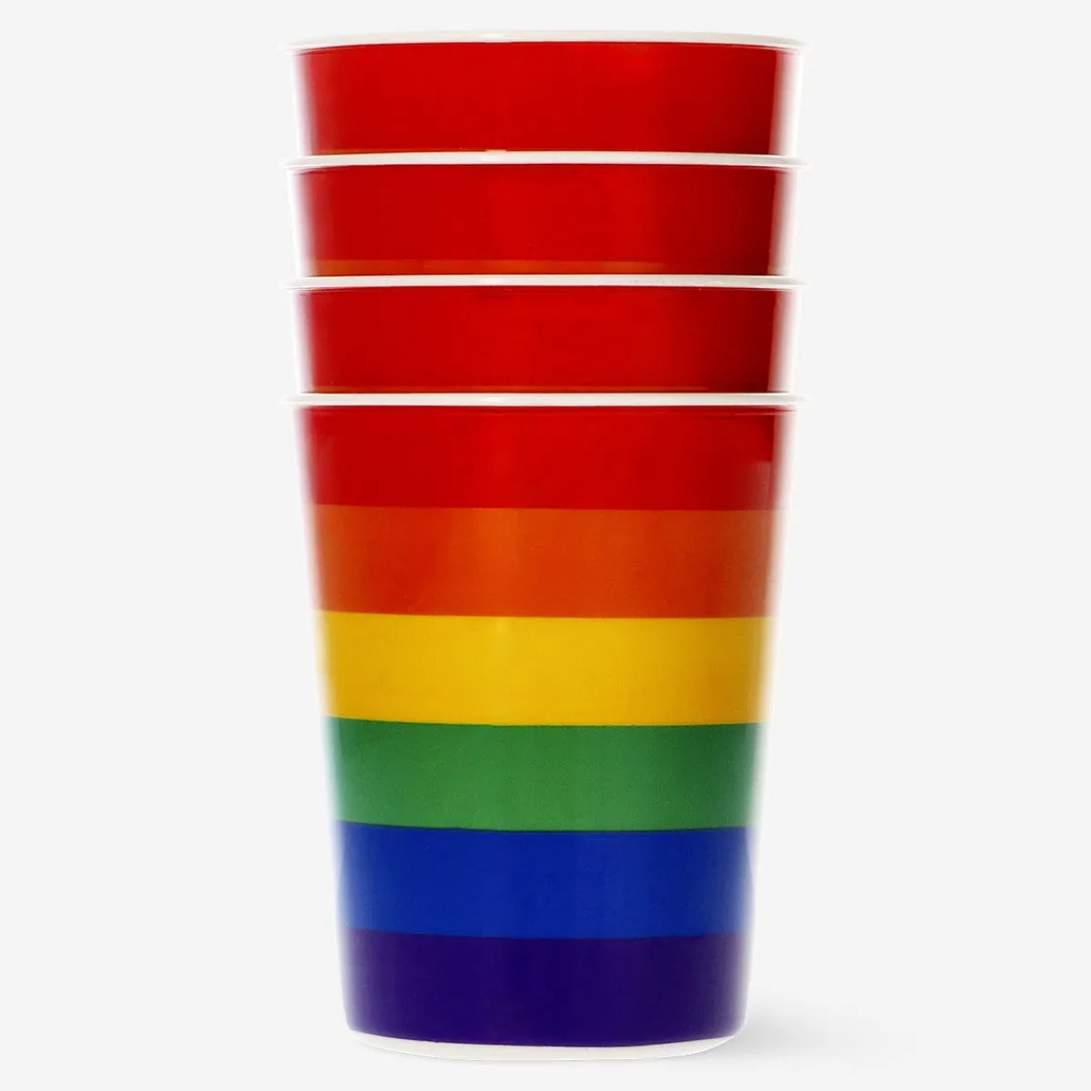 Flying Tiger Plastmuggar. 4 st^ Happy Pride!|Festdekorationer