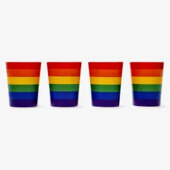 Flying Tiger Plastmuggar. 4 st^ Happy Pride!|Festdekorationer