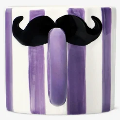 Flying Tiger Randig mugg med mustasch - 350 ml^ Muggar & Keramik|Gåvor Till Inflyttningsfesten
