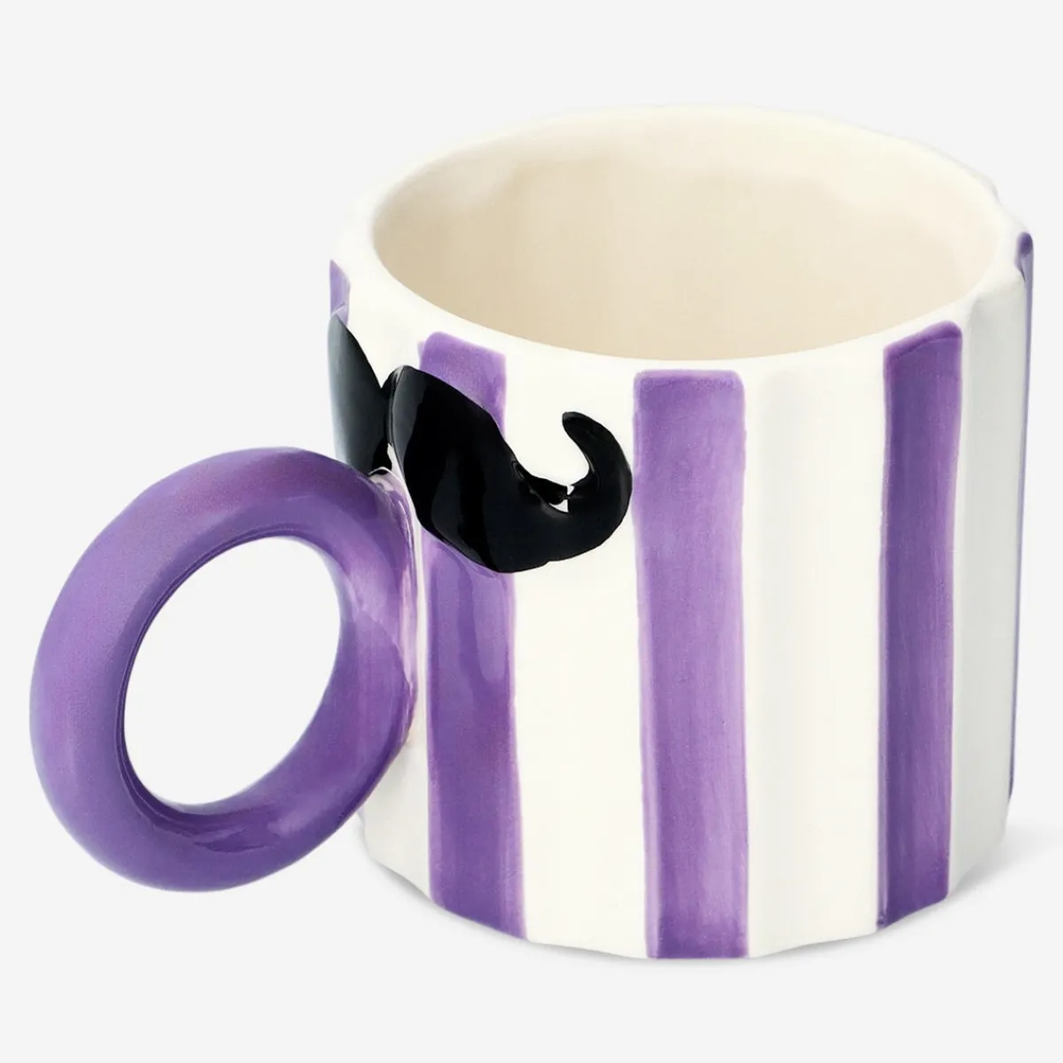 Flying Tiger Randig mugg med mustasch - 350 ml^ Muggar & Keramik|Gåvor Till Inflyttningsfesten