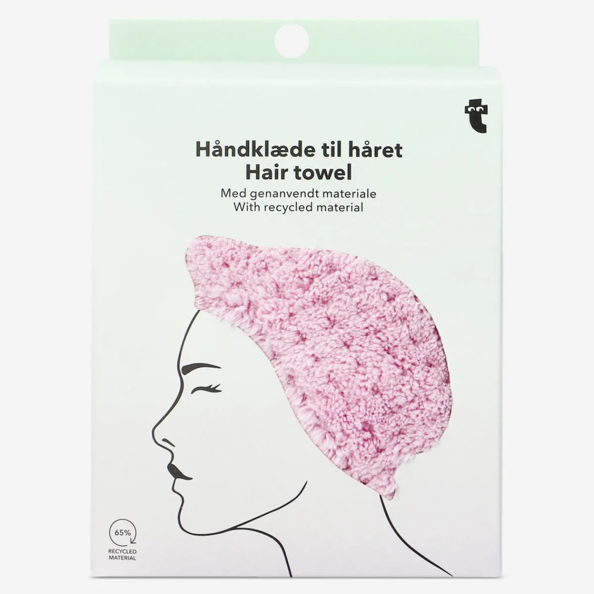 Flying Tiger Rosa hårhandduk i plysch med vrid- och knäppdesign^Kvinnor Badrumsaccessoarer|Gåvor Till Kvinnor