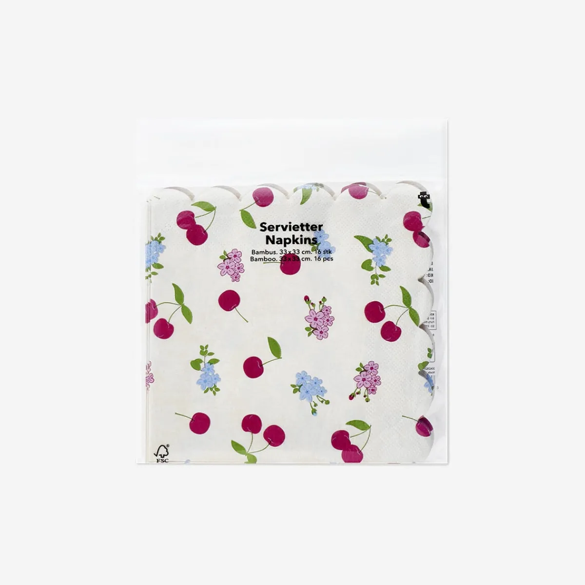 Flying Tiger Servetter med blommor och körsbär - 16 st^ Midsommar|Festdekorationer
