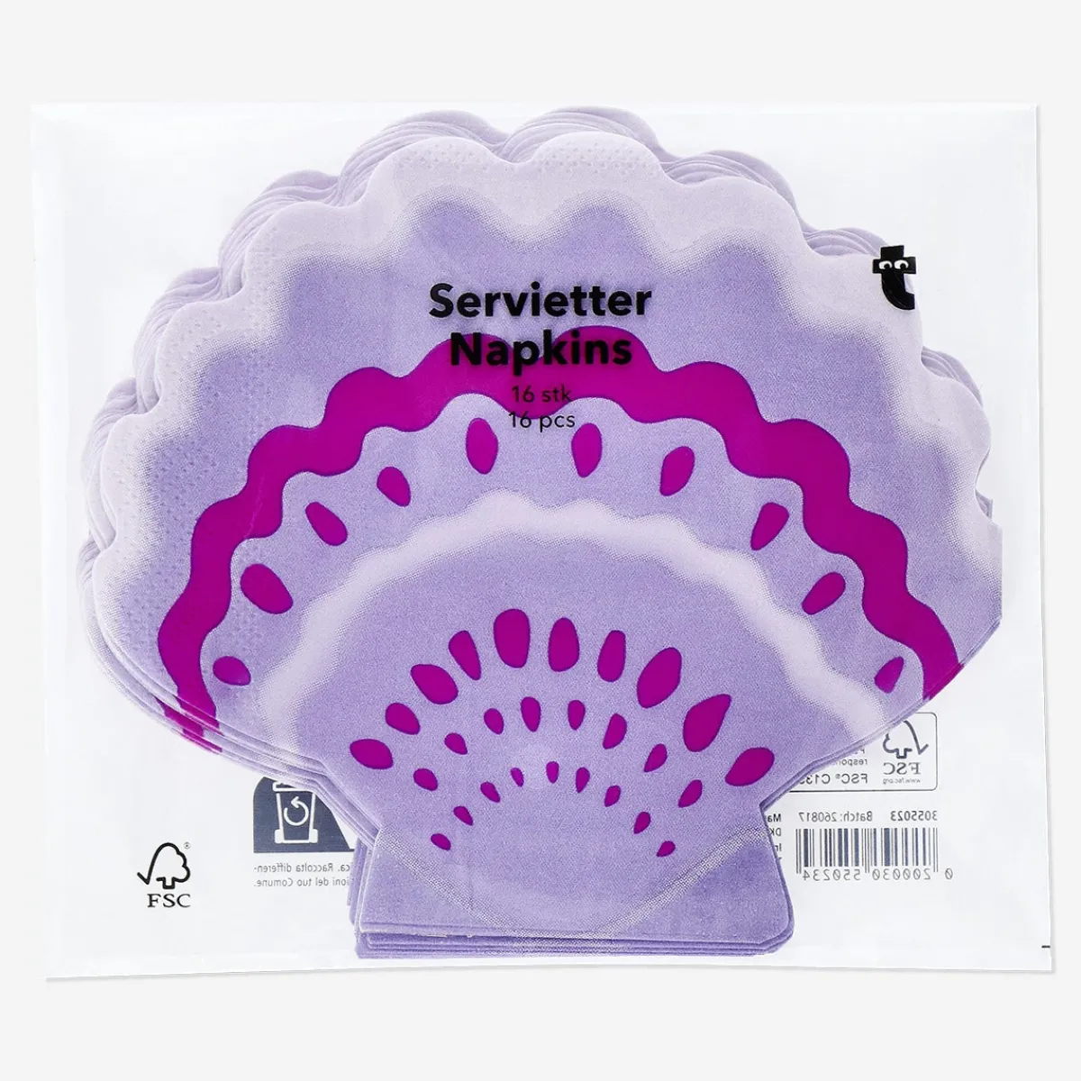 Flying Tiger Servetter med snäckskal. 16 st^ Festdekorationer|Servetter