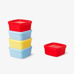 Flying Tiger Set med fyrkantiga snackboxar - 5 st^ Matlådor & Dricksflaskor