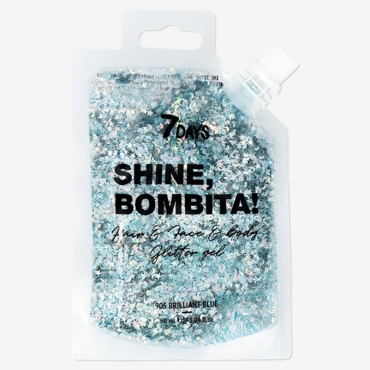 Flying Tiger Shine Bombita Hår, ansikte & Glittergel för kroppen från 7DAYS - 905 Brilliant blue^ Makeup|Skönhet