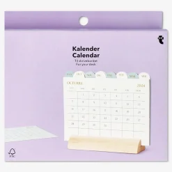 Flying Tiger Skrivbordskalender med trähållare - Engelska^ Kalendrar