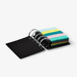 Flying Tiger Sticky Memos Set med svart spiralbindning^ Markeringspennor & Klisterlappar