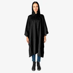 Flying Tiger Svart regnponcho för vuxna^ Regnkläder