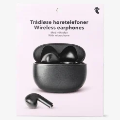 Flying Tiger Svarta trådlösa hörlurar med mikrofon^ Hörlurar & Batterier