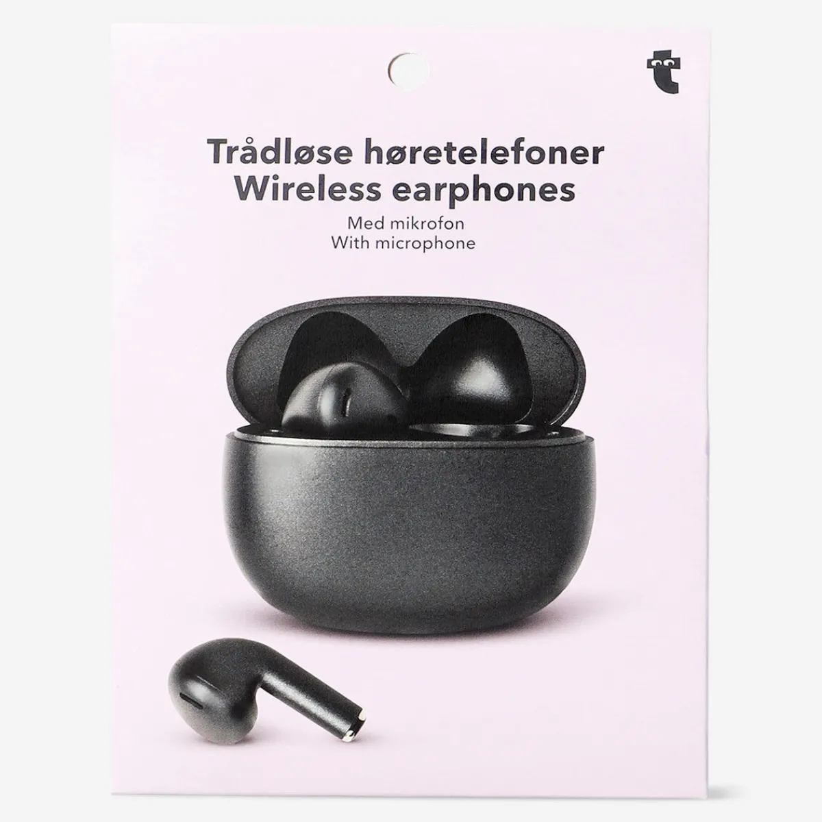 Flying Tiger Svarta trådlösa hörlurar med mikrofon^ Hörlurar & Batterier