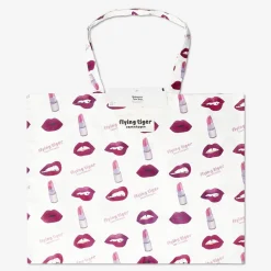 Flying Tiger Tote Bag med läppar^ Tygpåsar