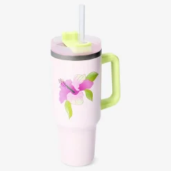 Flying Tiger Tumbler med hibiskustryck, lock och sugrör - 1200 ml^ Matlådor & Dricksflaskor|Födelsedag