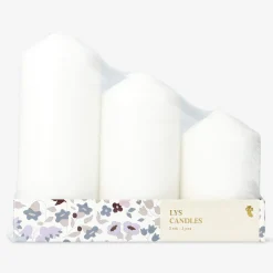 Flying Tiger Vit pelare Ljus - 3 st.^ Ljus